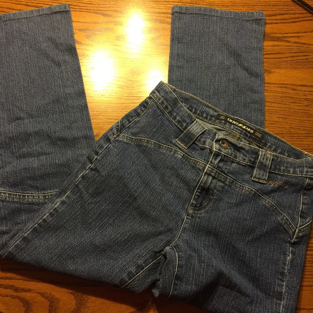 DKNY straight leg jeans.